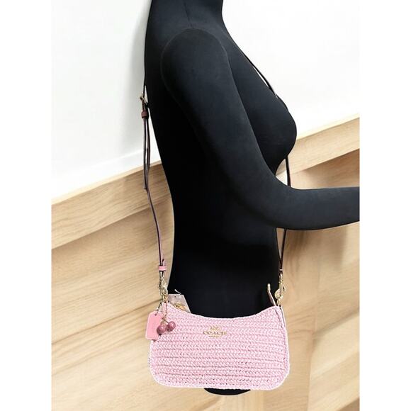 New With Tags Coach CBH59 Straw Teri Shoulder Bag - Picture 6 of 11